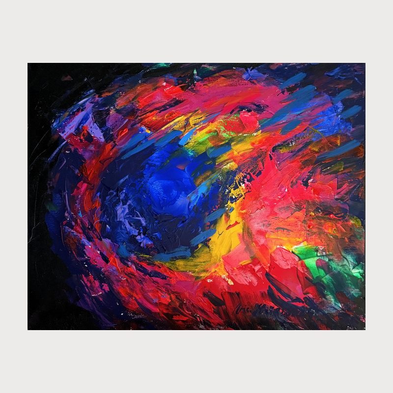 Inner Explosion, oil on canvas, 40 × 50 cm, 2024. Painting by Victor Hristov