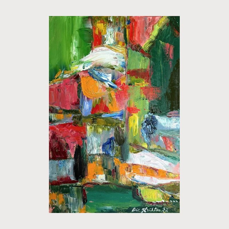 Botanical Disorder, oil on canvas, 60 × 40 cm, 2022. Painting by Victor Hristov