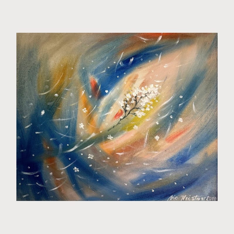 Zero Gravity, oil on canvas, 50 × 60 cm, 2010. Painting by Victor Hristov