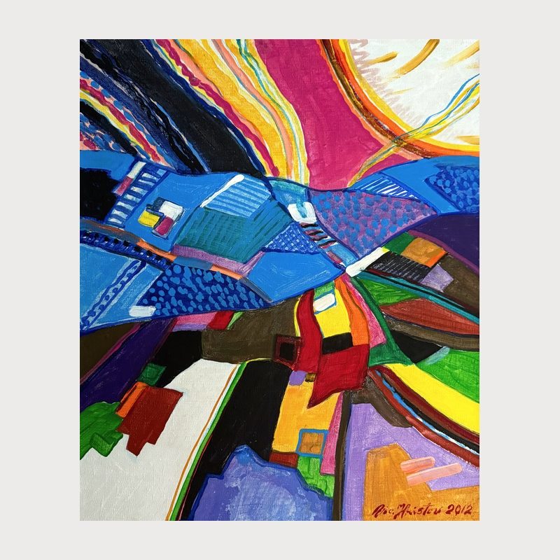 Imaginary Territories, acrylic on canvas, 60 × 50 cm, 2012. Painting by Victor Hristov