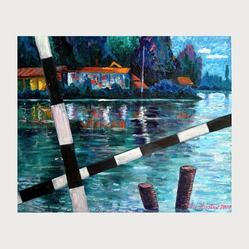 Beyond the Barrier, oil on canvas, 50 × 60 cm, 2007. Painting by Victor Hristov