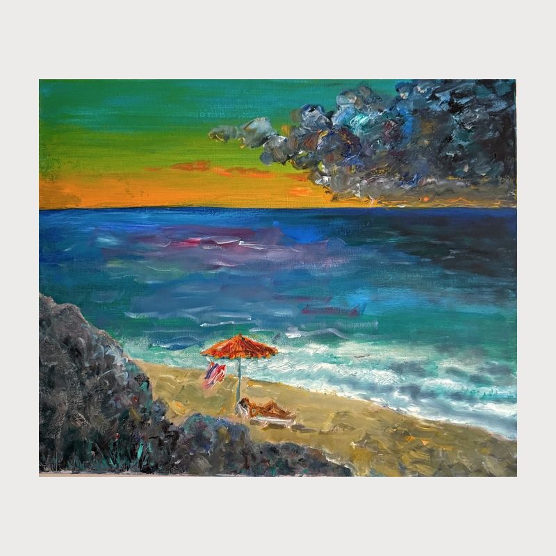 September, oil on canvas, 50 × 60 cm. Painting by Victor Hristov