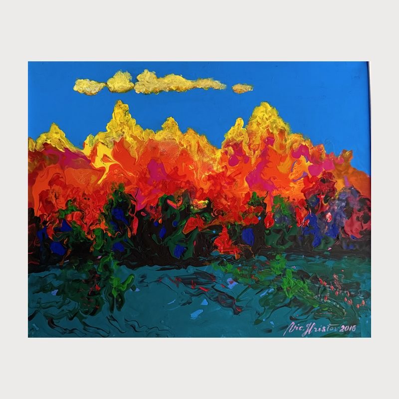 Autumn Gold, acrylic on canvas, 50 × 60 cm, 2016. Painting by Victor Hristov