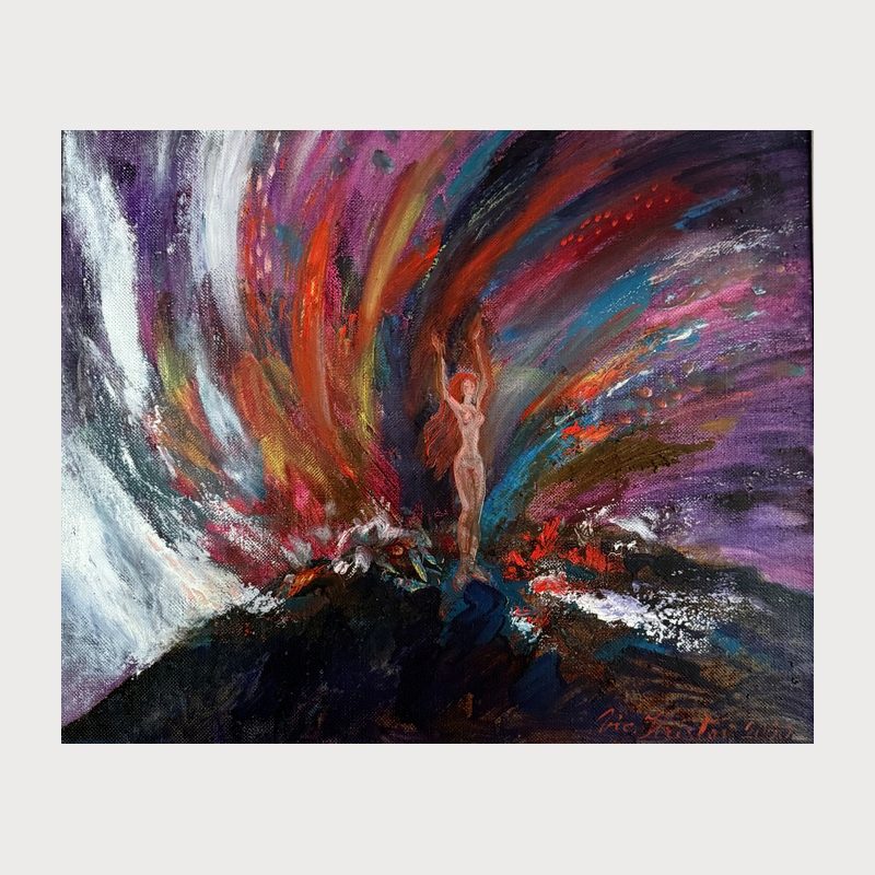 Birth of Light, oil on canvas, 50 × 60 cm, 2000. Painting by Victor Hristov