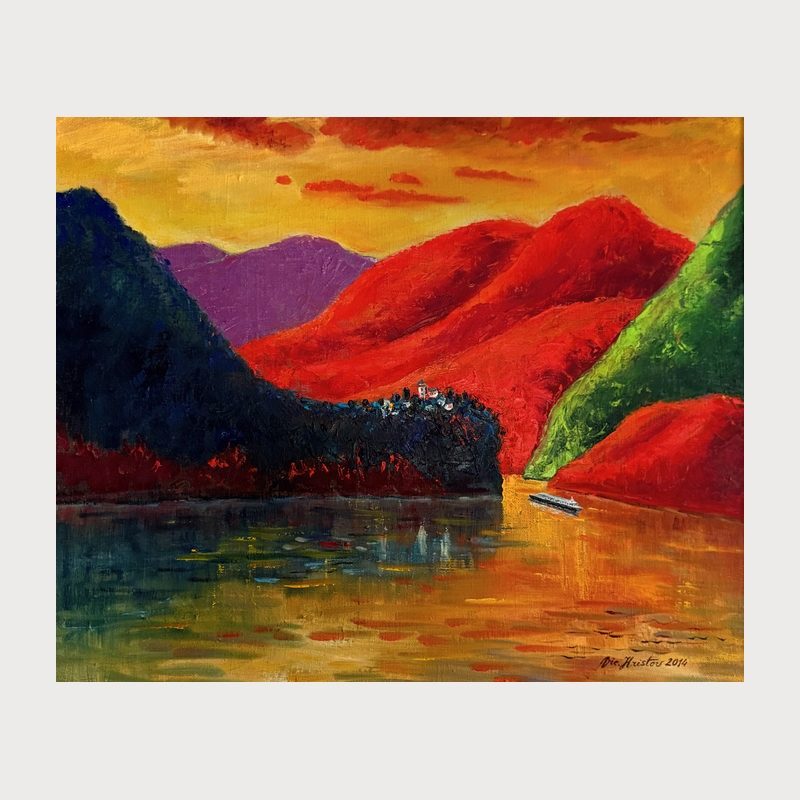 The Nameless Valley, oil on canvas, 50 × 60 cm, 2014. Painting by Victor Hristov