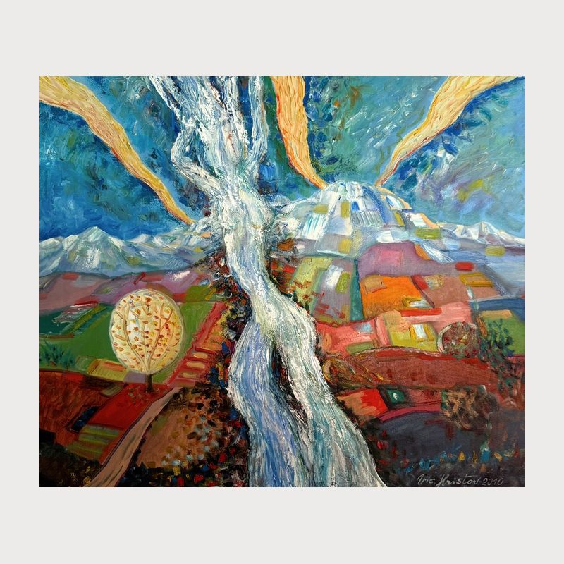 Roots of the Sky, oil on canvas, 60 × 70 cm, 2010. Painting by Victor Hristov
