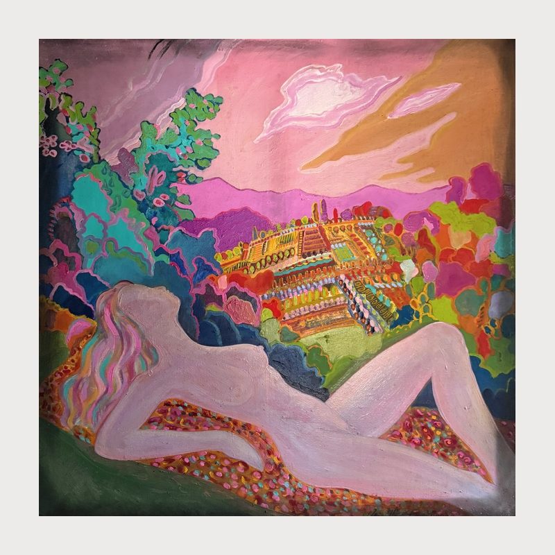 The Forbidden Garden, oil on canvas, 80 × 80 cm, 2001. Painting by Victor Hristov