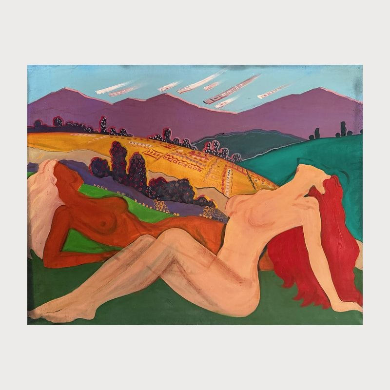 Bodies and Territories, oil on canvas, 70 × 90 cm. Painting by Victor Hristov