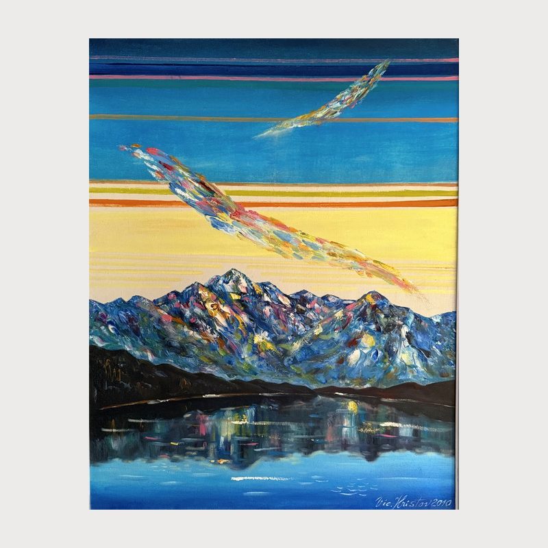 Messages from Above, oil on canvas, 90 × 70 cm, 2010. Painting by Victor Hristov