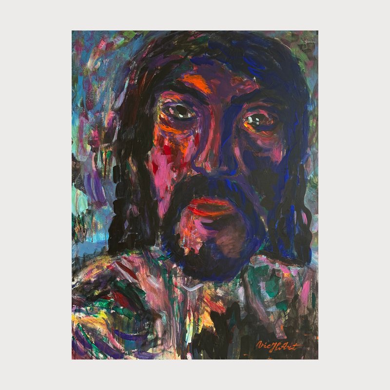 The Man Without an Answer, acrylic on canvas, 120 × 90 cm. Painting by Victor Hristov