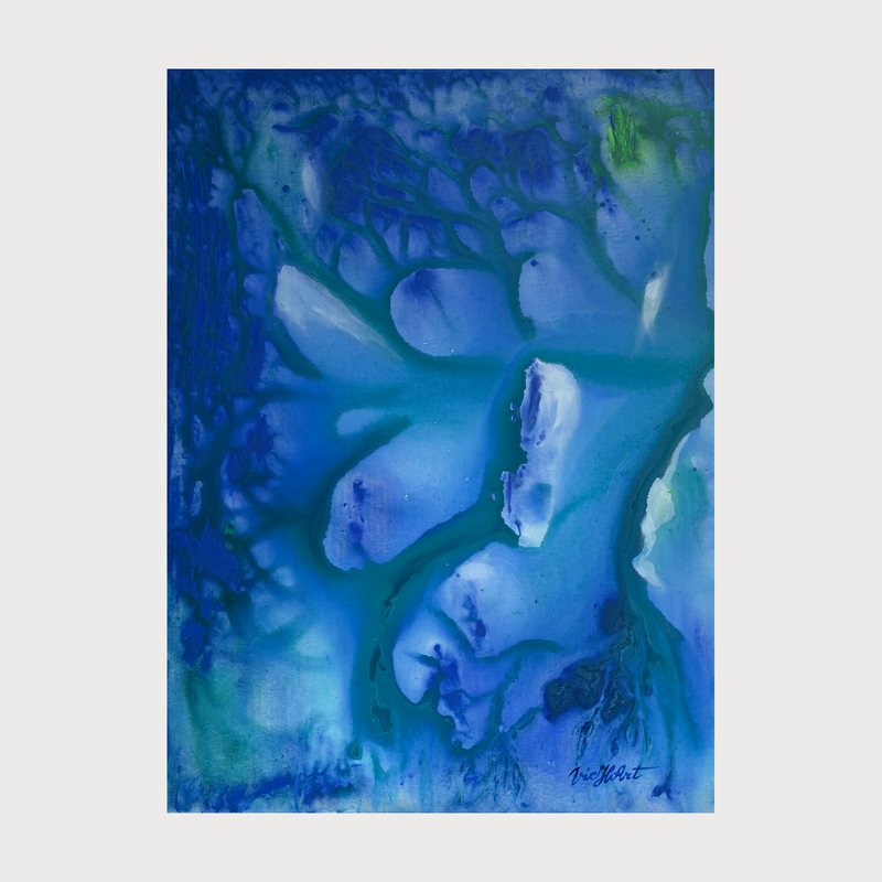 Memory of Water, acrylic on canvas, 120 × 90 cm. Painting by Victor Hristov